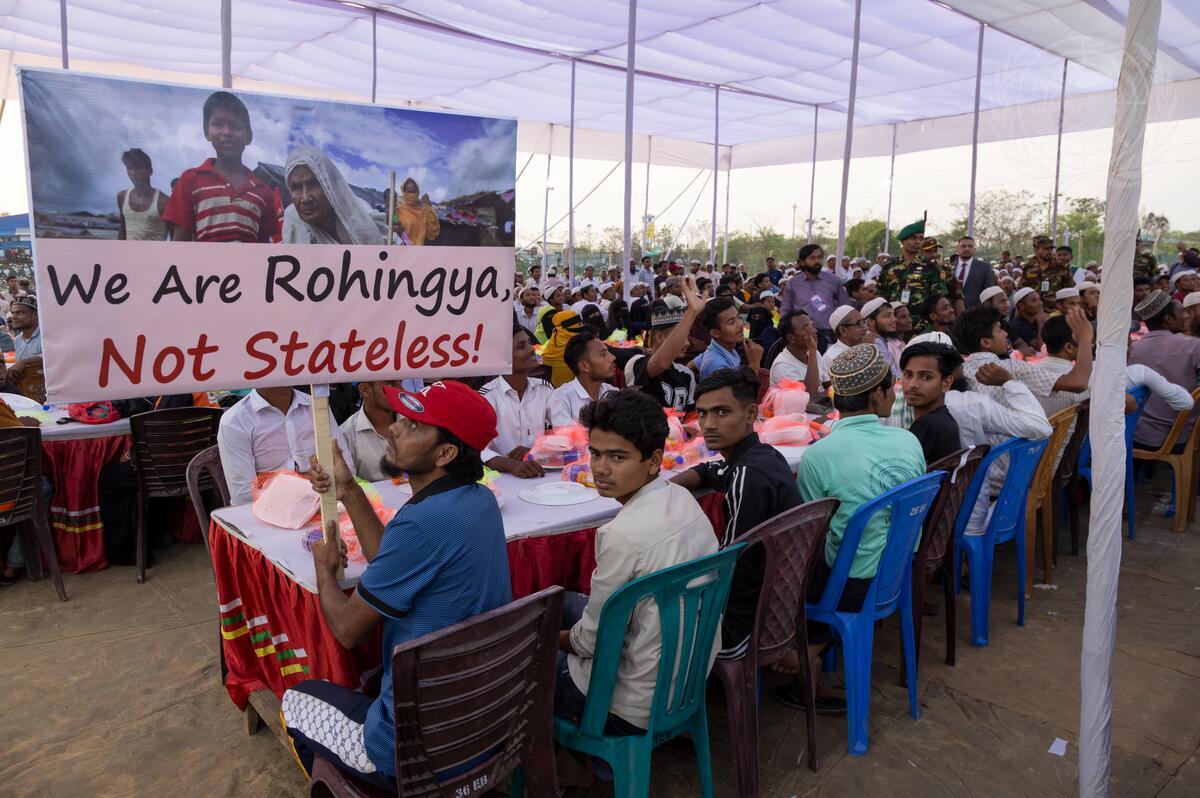 A view of the Iftar gathering attended by 60,000 Rohingya refugees and UN Secretary-General António Guterres in Bangladesh. The Secretary-General said that sharing an Iftar with them was a symbol of his deep respect for their religion and culture.